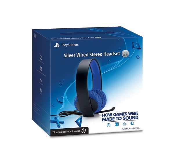 Silver Wired Stereo Headset box